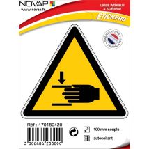 Panneau Danger Ecrasement Des Mains - Adhésif Triangle 100mm - 4233000 - Bricoman