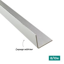 Cornière Aluminium Eco Blanc Pur Laquage Extérieur, H.40mm X L.40mm X Ep.0.8 Mm, L.3 M, Aluhome - Bricoman