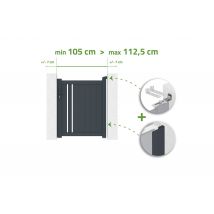 Portillon Ajustable En Largeur 1m Giona H.120cm Alu Gris - Bricoman
