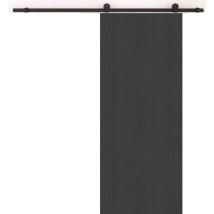 Porte Coulissante Grey Oak H204 X L73, Rail À Roulettes Noir Gd Menuiseries - Bricoman