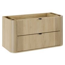 Meuble Sous Vasque Suspendu Ovalia - 2 Tiroirs Chêne 100 Cm - Bricoman