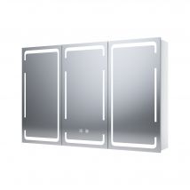 Sihrona Armoire De Toilette Lumineuse 900 X 600 X140mm Trois Porte-tablette En Verre Amovible-fonction Anti-buée Localisée-eclairage Réglable - 