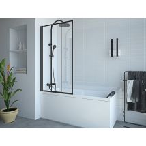 Pare-baignoire Pivotant Noir Mat Look Atelier - 80 X 140 Cm - Dolana - Bricoman