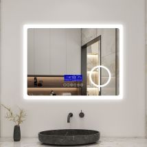 Aica Miroir 3 Couleurs Miroir Grossissant + Bluetooth + Antibuée 140*80cm - Bricoman