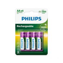 Pile Rechargeable Philips Piles X4 Aa 2600 Mah - Bricoman