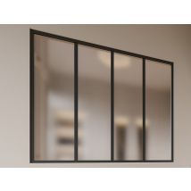 Verrière Atelier En Aluminium Thermolaqué Et Verre Dépoli - 120x105 Cm - Noir - Bayview - Bricoman