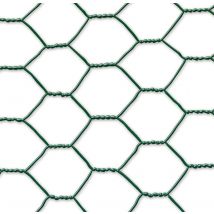 Grillage Métal Plastifié - 1 X 10 M/13 X 0,7 Mm "galvanex Plast 13" - Triple Torsion - Vert - Bricoman