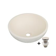 Vasque À Poser Bol En Béton Travertin 36,2x36,2cm Flore + Bonde - Bricoman