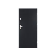 Porte D'Entrée En Acier Pleine H207 X L100 Cm Anthracite - Épaisseur 55 Mm - Poussant Droit - Agueda - Tecnomat