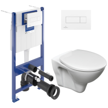 Pack Wc Bâti-support Viconnect Villeroy & Boch + Wc Suspendu Jika Neo + Abattant + Plaque Blanche (viconnects-linepro-2) - Tecnomat