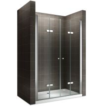 Emmy Porte De Douche Pliante Pivotante H 195 Cm Largeur Réglable 120 À 124 Cm Verre Transparent - Tecnomat