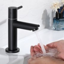 Cecipa Max Robinet De Lave-main Robinet De Lavabo, Robinet Eau Froide, Robinet De Lavabo Noir, Avec Aérateur Remplaçable,eu Modèle - Bricoman