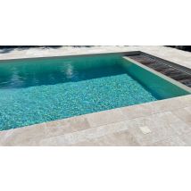 Margelle Travertin Light Premium, 33 X 61 Epaisseur 3cm Nez Arrondi (vendu À La Piéce) - Bricoman