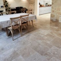 Carrelage En Travertin Adouci Rebouché Premium - 60 Cm X 40 Cm X 1,2 Cm - Vendu Au M² - Bricoman