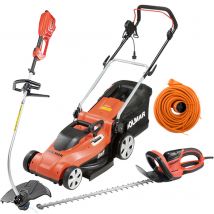 Pack - Dolmar Tondeuse 1600w 41cm Em410 + Coupe-herbe 1000w Et101c + Taille-haie 670w 65cm Ht6510 + Rallonge 40m - Bricoman