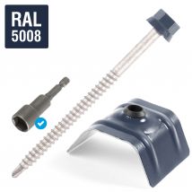 Kit 100 Fixations Bac Acier Sur Bois Ø6,3 X 100 Bleu Ral5008 Scell-it - Bricoman