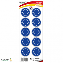 Planche 10 Stickers Ø 40mm - Port Obligatoire Des Bouchons D'Oreilles - 4250434 - Bricoman