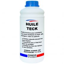 Huile Teck - 1 L - Codeve Bois - Incolore Pour La Protection D'Un Meuble De Jardin, Sol Ou Terrasse Teck. - Bricoman