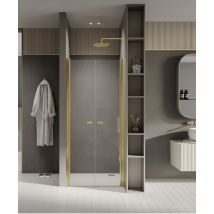 Porte De Douche Battante 80 Cm Doré Cuba Gold - Bricoman