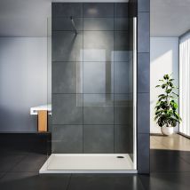 Sirhona Paroi De Douche 110x200 Cm Porte De Douche Avec Barre De Fixation Cabine De Douche À L'Italienne, 8mm Verre Trempé - Bricoman