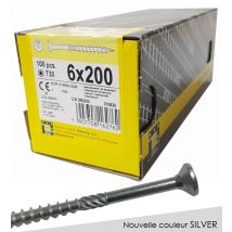 Boite De 100 Vis À Tête Fraisée 6 X 200, Empreinte Torx, Nouvelle Finition Silver - Bricoman