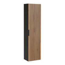 Colonne Murale 1 Porte Gaia Bois Et Noir - Bricoman