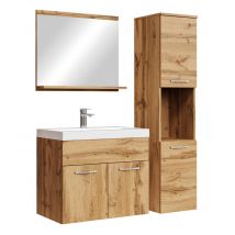 Meuble De Salle De Bain Montreal 60 Cm Lavabo Chene - Armoire De Rangement Meuble Lavabo Evier Meubles - Bricoman