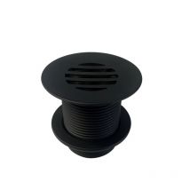 Bonde Fixe De Vidage Pour Lave-mains Sans Trop Plein - Écoulement Libre - Grille Laiton Noir Mat - Bricoman