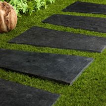 Pas Japonais Trapèze Ardoise Noire 80x30/50x3 Cm (lot De 20) - Ro'ma Nature - Bricoman