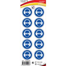 Planche 10 Pictogrammes Ø 40mm - Obligation De Porter Des Lunettes Et Un Casque Anti-bruit - 4250267 - Bricoman