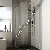 Paroi De Douche Fixe Largeur 75cm Hauteur 200 Cm Profilé Noir Soft Verre Clair Clean - Bricoman