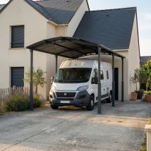 Carport Camping-car Alpine 6,49 X 3,52 M Gris Canopia - Bricoman