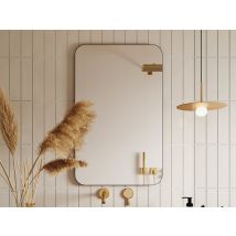 Miroir De Salle De Bain Rectangle Contour Noir - 50x80 Cm - Demetria - Bricoman