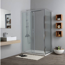 Paroi De Douche 120x80cm Côté Fixe Et Porte Coulissante Transparente | New Giada - Bricoman