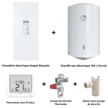 Pack Chaudière Électrique 7 / 9 / 11 / 14 Kw + Chauffe Eau 150 L + Accessoires - Bricoman