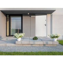 Porte D'Entrée En Acier Pleine H207 X L100 Cm Blanc - Épaisseur 55 Mm - Poussant Gauche - Agueda - Bricoman