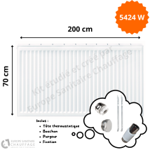 Radiateur Acier H.70 X L.200 Cm Stelrad 5424w T33 - Tecnomat