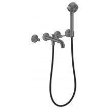 Hansgrohe Axor One Robinetterie De Baignoire 3 Trous Encastrée Pour Montage Mural, Avec Poignées Manettes Et Douchette À Main, 48444340, Farbe: Chrome
