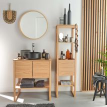 Meuble Simple 70cm + Vasque + Miroir + Colonne Atoll - Bricoman