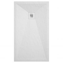 Receveur De Douche Blanc Finition Ardoise Stone Plus, Grille De Couleur - 130 X 100 Cm - Bricoman