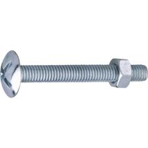 Boulon Poêlier - Viswood - Tête Large Ronde - Acier Zingué - 8 X 30 Mm - Boîte De 100 - Tecnomat