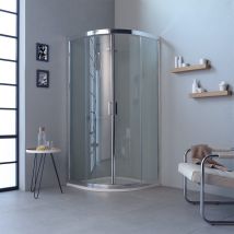 Paroi De Douche Angulaire 90x90 H 195 Transparent Profils Flat Portes Coulissantes | Fly - Bricoman