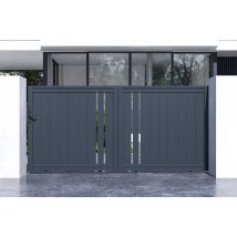 Portail Coulissant 3m Giona H.140cm Aluminium Gris - Bricoman
