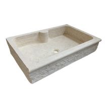 Evier Campagne Travertin Beige Adoucie 90x60xh18 Cm - Bricoman