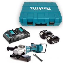 Meuleuse D'Angle 36v Lxt Ø230 Mm (2x5,0 Ah) En Coffret - Makita Dga900pt2 - Bricoman