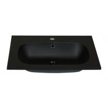 Lavabo Da Incasso In Resina Effetto Pietra Nero L60 X L46 Cm - Okiwa - Bricoman