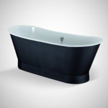 Baignoire Sur Socle En Fonte Émaillée Coventry Noire 173 Cm Peinture Noire (baignoire Et Socle) - Bricoman