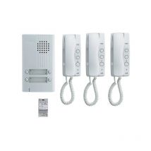 Kit Portier Audio 2 Fils Intégral Avec 3 Combinés Façade Alu - Argent - Bricoman