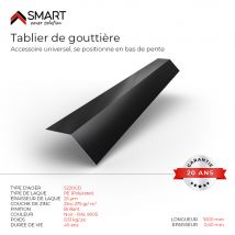 Tablier De Gouttière - Bac Acier - Tôle De Couverture - Toiture - H12 Noire Ral 9005 L=1m - Bricoman