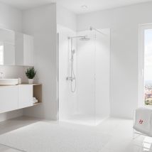 Schulte Pack De 2 Panneaux Muraux 90x210 Cm, Revêtement Pour Douche Et Salle De Bains, Placement Facile, Décodesign Couleur, Blanc, 2ème Choix -